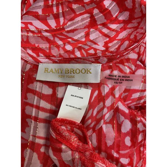 Ramy Brook Sheer Red Alyson Size XS Blouse - Picture 4 of 4